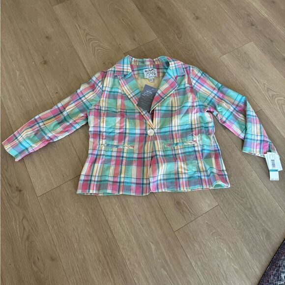 Vintage plaid pastel blazer NWT - Picture 1 of 3